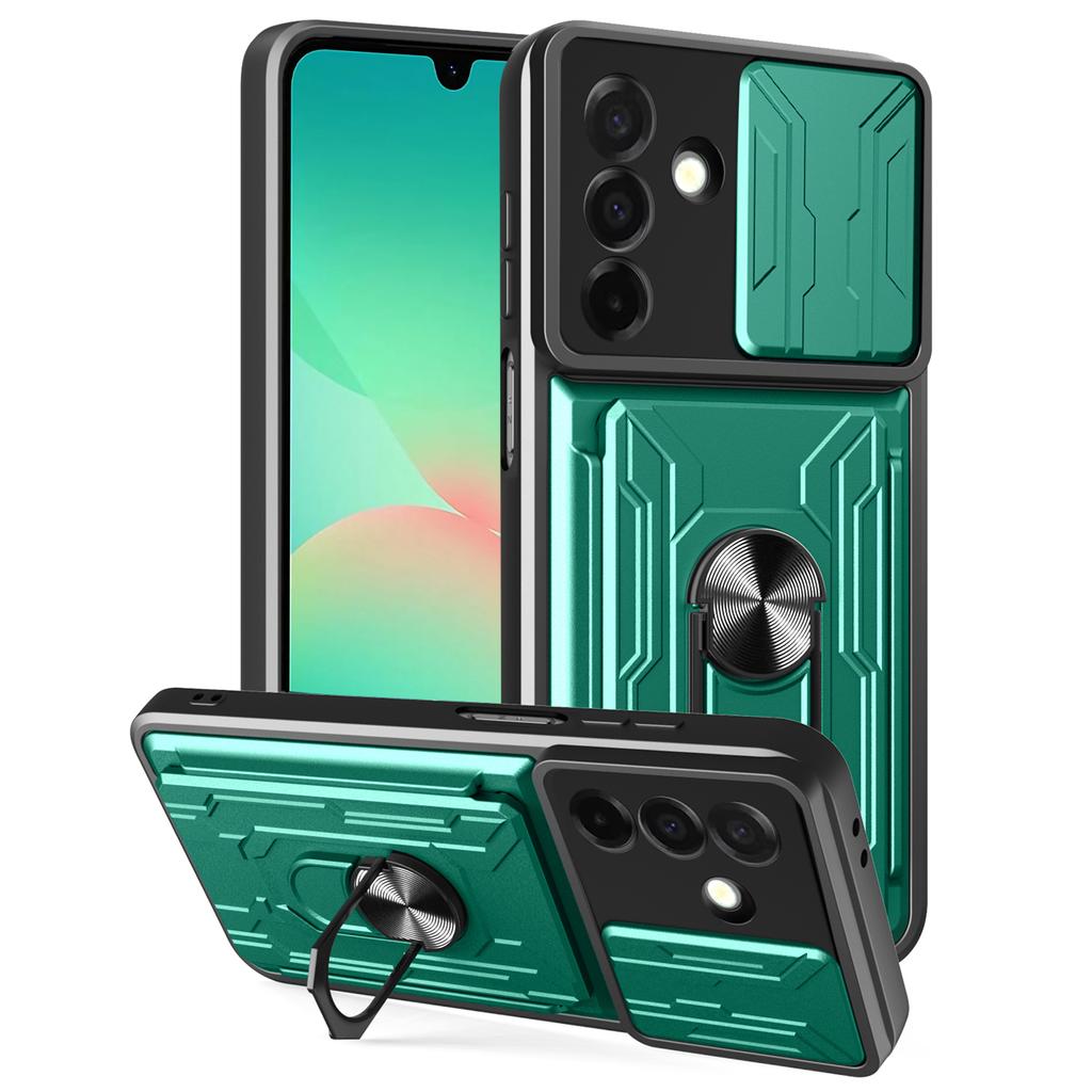 For Samsung Galaxy A26 5G Case PC+TPU Kickstand Phone Back Cover with Camera Slider