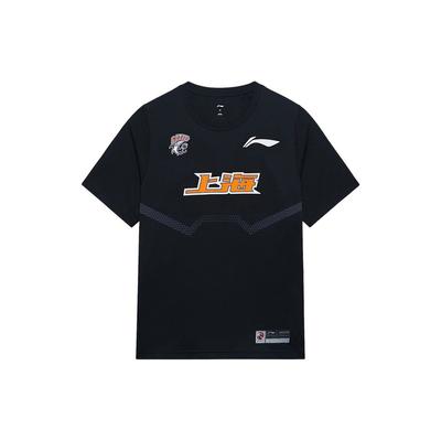 Li Ning Sports Basketball Series Solid Color Label Pattern Printed Logo Round Neck Quick-Dry Short Sleeve Drop Shoulder T-Shirt Men T-Shirts ATSSD17-1