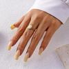 Stainless Steel Enamel Fashion Rings for Women Simple Trendy Trendy Adjustable Personality Jewelry Exquisite Minimalist Gift