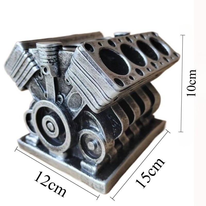 

Modern Pen Holder Ornaments Creative Desk Engine Block Storage Ornament Aesthetic Accessory Luxury Room Decoration Accessories