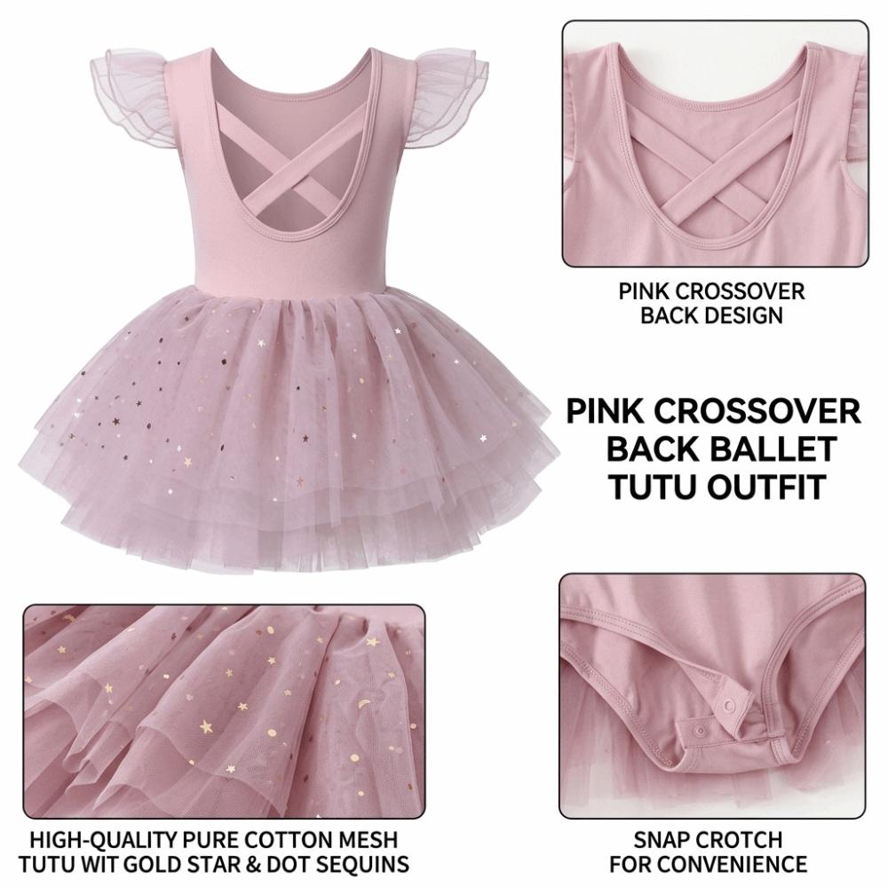 Cross Strap Ballet TuTu Dress Sequin Party Dance Dress Ballet Performance Costume  Photo Shoot