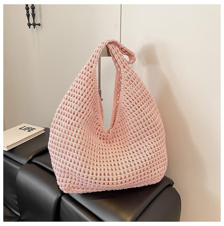 New Knitted Bag Woven Bag Shoulder Bag Casual Women's Bag Seaside Vacation Bohemian Bag