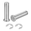 2 Conjuntos M12x45mm Aço Inoxidável 304 Eixo Cilíndrico Anel de Retenção Pino de Posição Plano