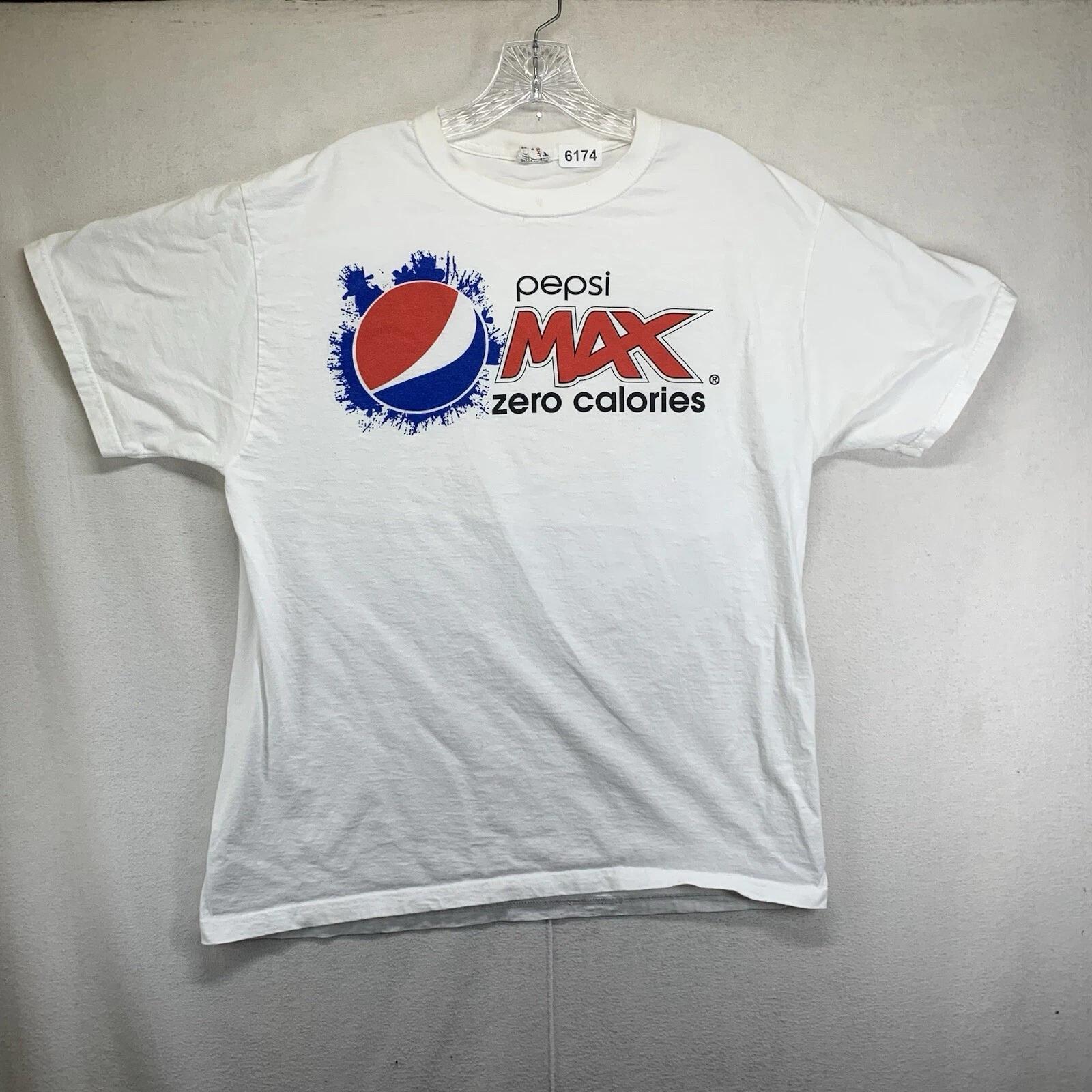 Винтажная футболка Pepsi Max Мужская Размер L Ноль калорий Рекламная футболка Конец 90-х 4XL