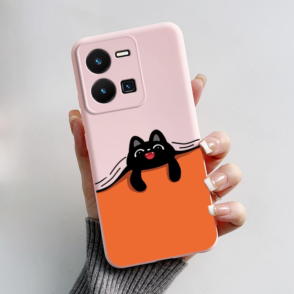 For vivo Y35 4G Protective Case For vivo Y35 4G Fashion Cartoon Phone Cases For vivo Y35 4G Beautiful Painting Back Cover Coque
