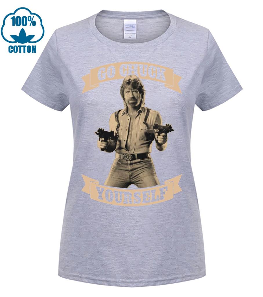 Chuck Norris Go Chuck Yourself Tshirt 2026 Summer Unisexs Womens Hip Hop Fashion Cotton Oversized Tshirt Street Y2K