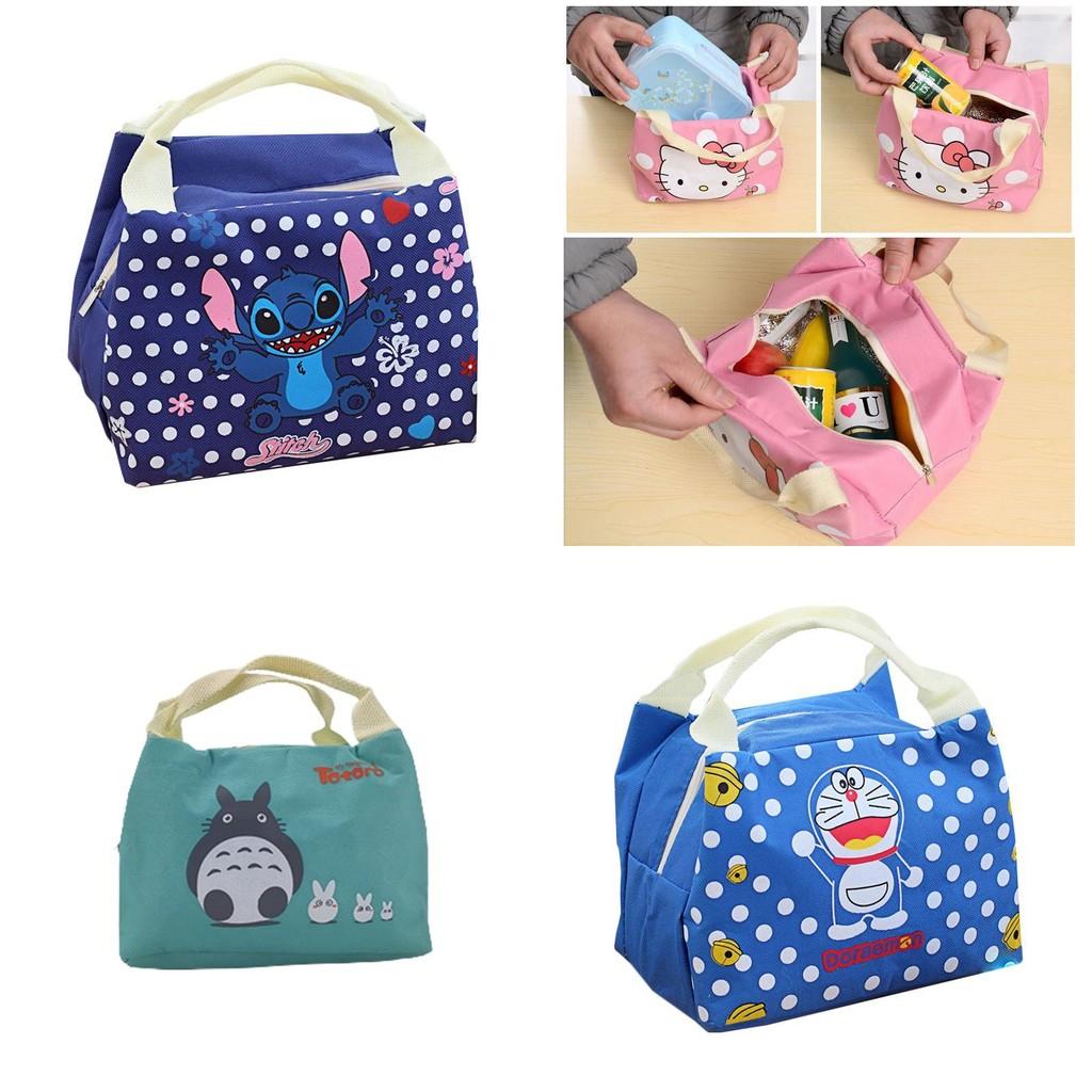 Insulated Doraemon Totoro Stitch Lunch Bag For Kids With Easy-to-clean Canvas Material