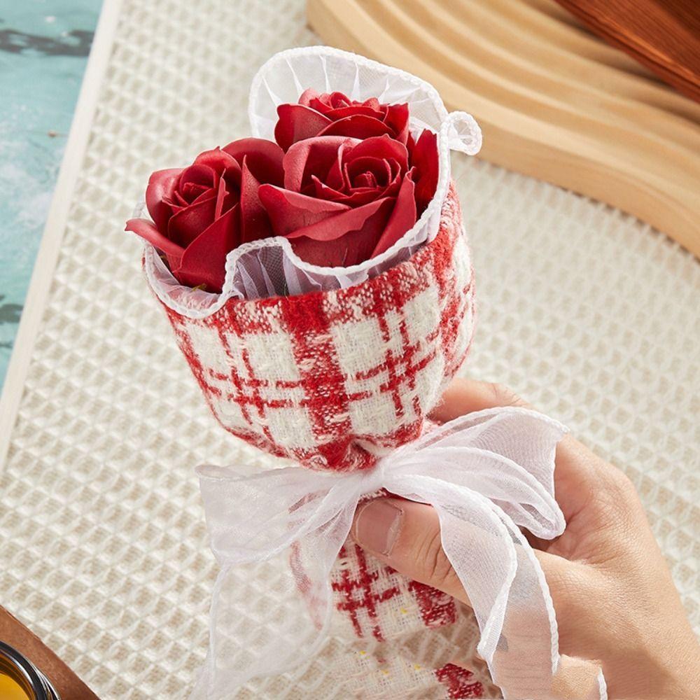 

Букет ароматных роз Романтичный букет вечных цветов Искусственный цветок из мыла Креативные подарки красный