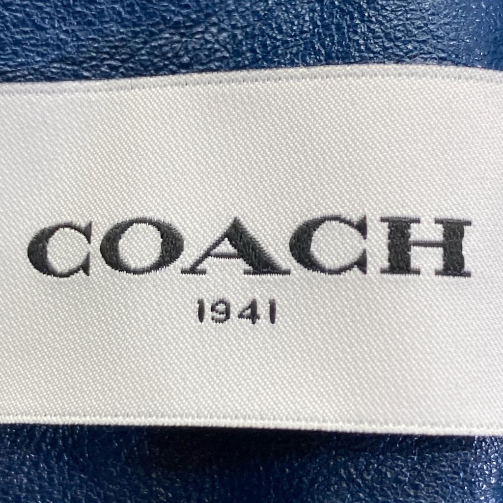 COACH Blue zip lamb leather jacket Jacket 2 blueUsed