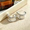 European & American High-End Brushed Metal 2026 Irregular Designer Earrings Studs