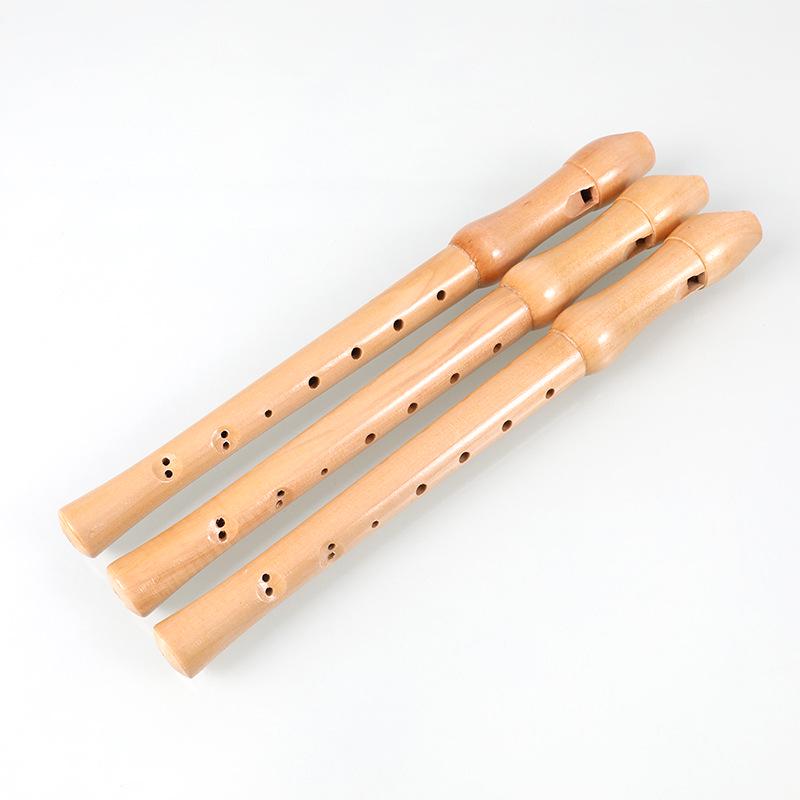 All-Wood German Eight-Hole Soprano Recorder for Children - Beginner Flute Wind Instrument