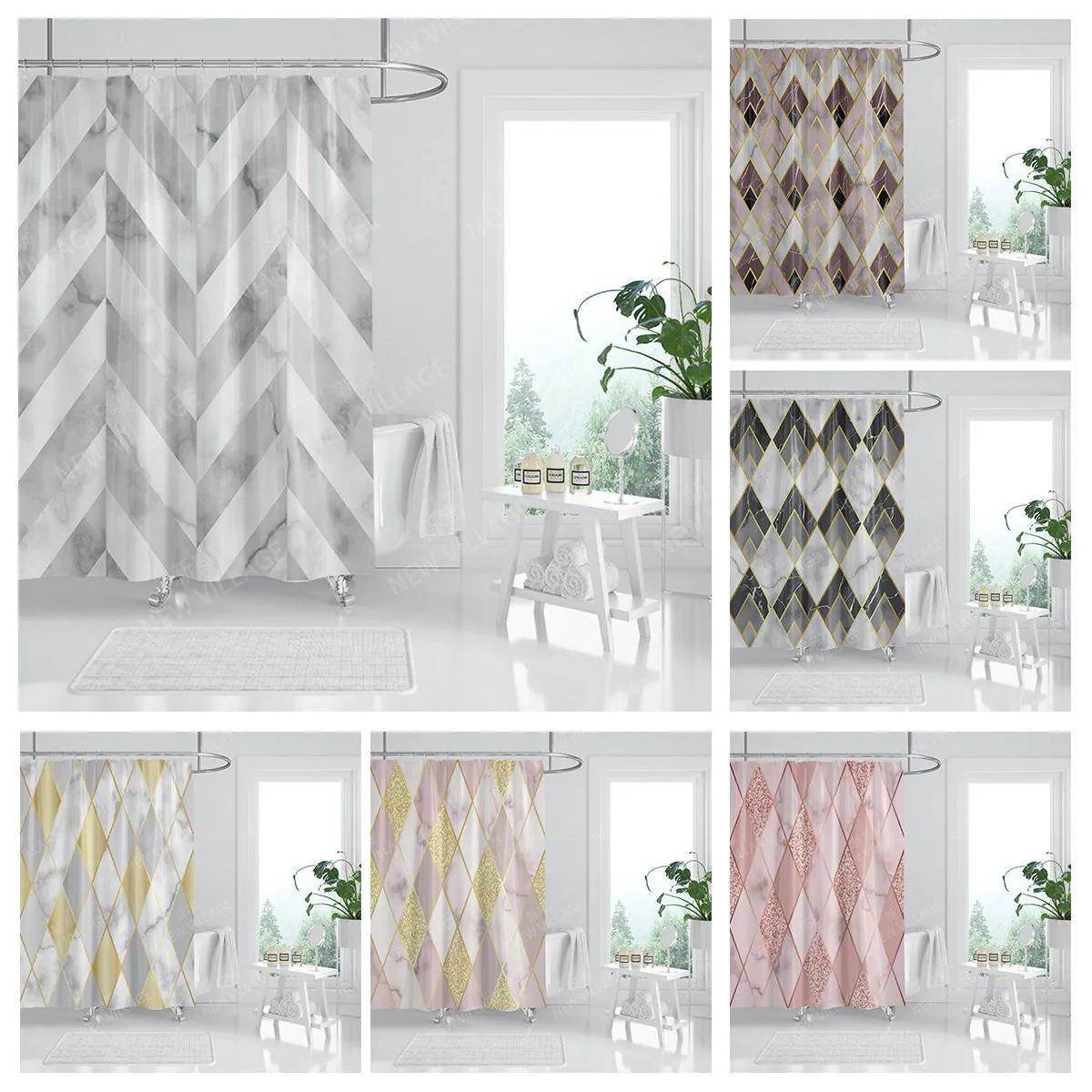 Textile Article Light Home Shower Curtains For Bathroom Colorful Marbling Waterproof Fabric Bathroom Curtains Modern Shower Curtain 180X200 240X200