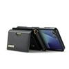 DG.MING M6 Series For Samsung Galaxy Z Flip7 5G Foldable Case PU+PC Phone Cover with Wallet/Shoulder Strap