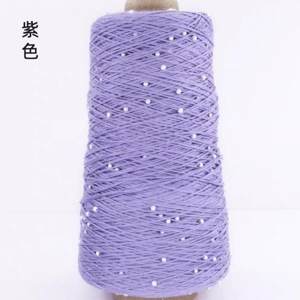 350g 70% CottonSoft Crochet Hand Pearl Beaded Yarn Lace 6# Hand-Knitted Thread For Summer Knitting Sweaters Hats Scarves Luxury