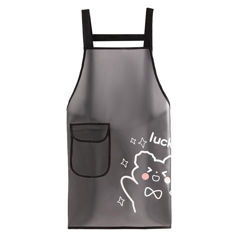 Cute Summer TPU Kitchen Apron - Waterproof, Oil and Stain Resistant with Cartoon Design
