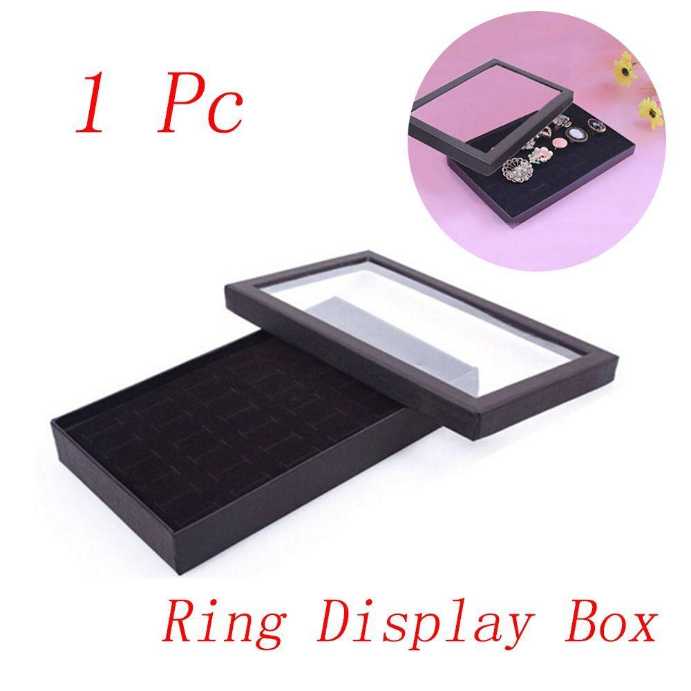 Window New Velvet Earring Holder 36 Slots Cufflinks Display Case Storage Ring Box Organizer Tray