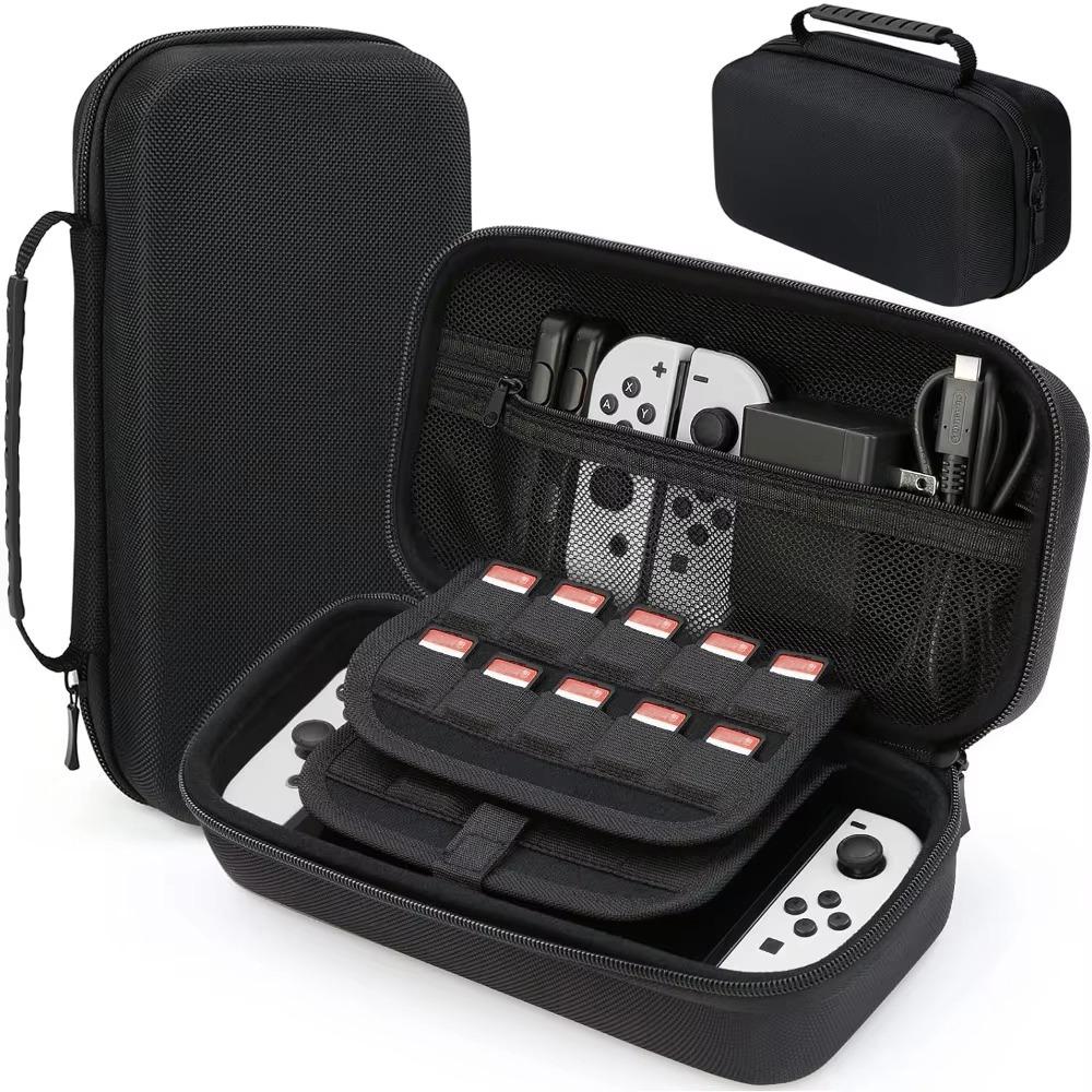 

Коробка для ігрових аксесуарів EVA Ударостійка сумка Професійний чохол для перенесення для Nintendo Switch Oled чорний