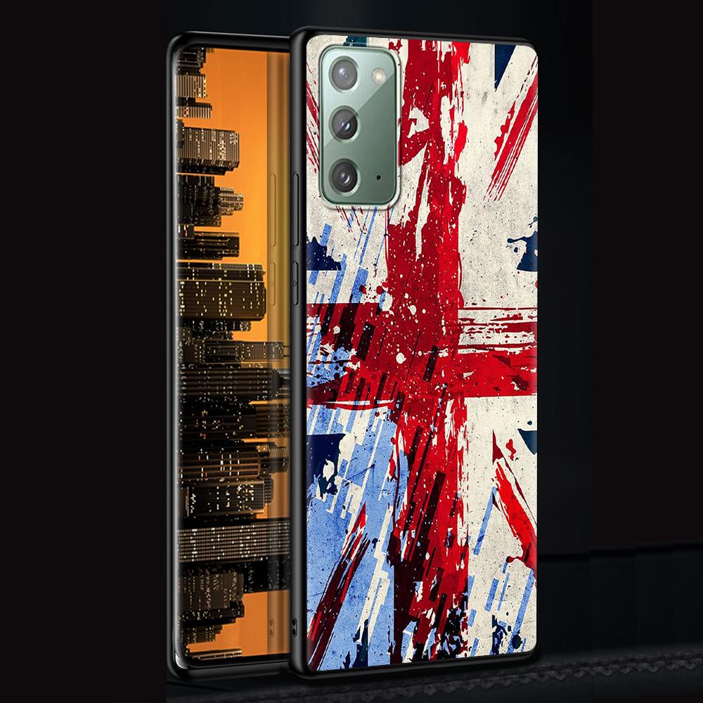 Drapeau Royaume-Uni Londres Étui pour Samsung Galaxy Note 20 Ultra 10 Lite 9 8 A12 A52 A51 S20 FE A50 A21s Noir Coque de Téléphone Souple