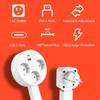 Adjustable Length Electrical Outlet Extender 180° Rotating Flat Plug Power Strip  for Behind Couch