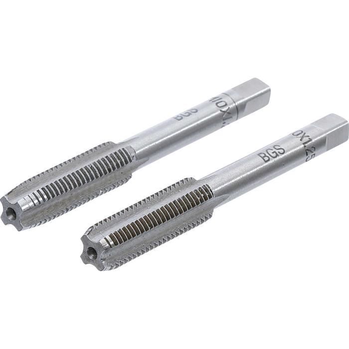 Outil de taraudage et filage - BGS - M10 x 1,25 - Acier à outils - 2 pièces
