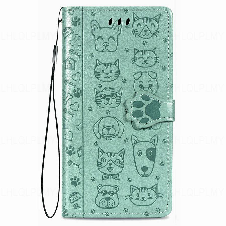 Leren Flip Beschermhoes Voor Vivo Y21D V60 Lite V23 V27 V25 V29 V30 V40 Y36 Y72 5G Y27 Y04 Y16 Y31 Y21 Y39 Y29 Y70 Y18 Y28 Kat Hond Portemonneehoes