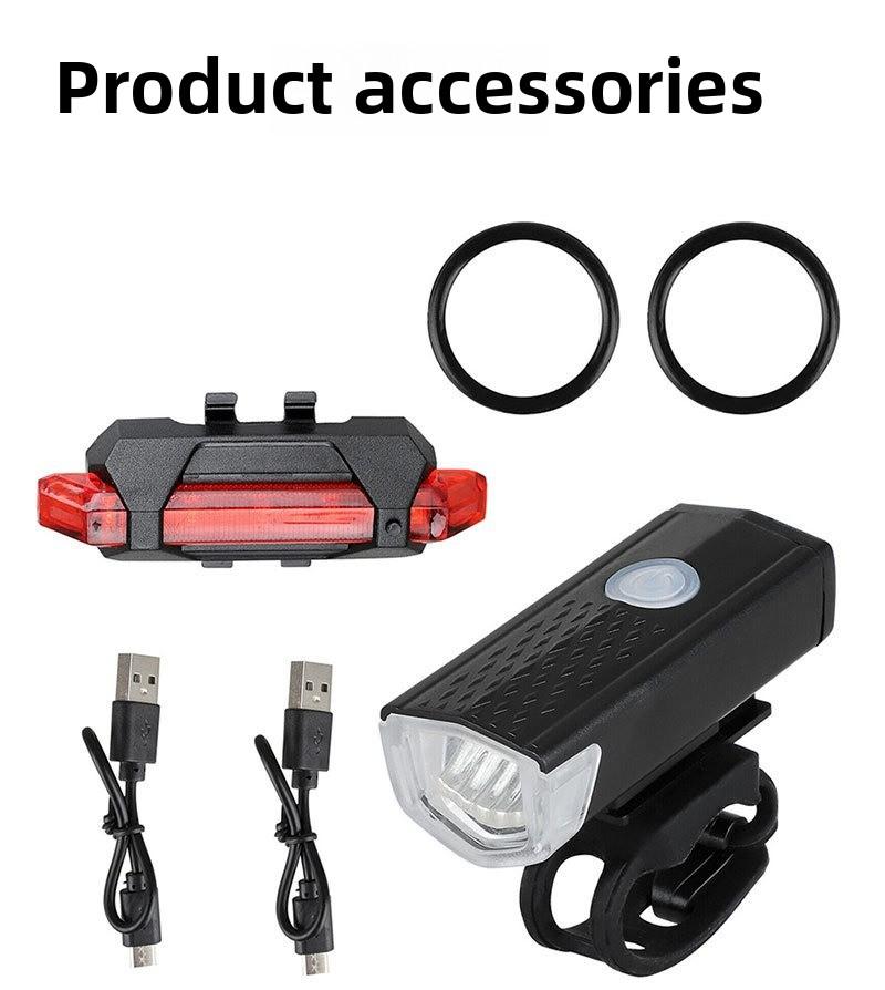 

Bicycle Headlights Night Riding USB Charging LED Mountain Bike Bicycle Light Set 2255 Bicycle Lights чорний