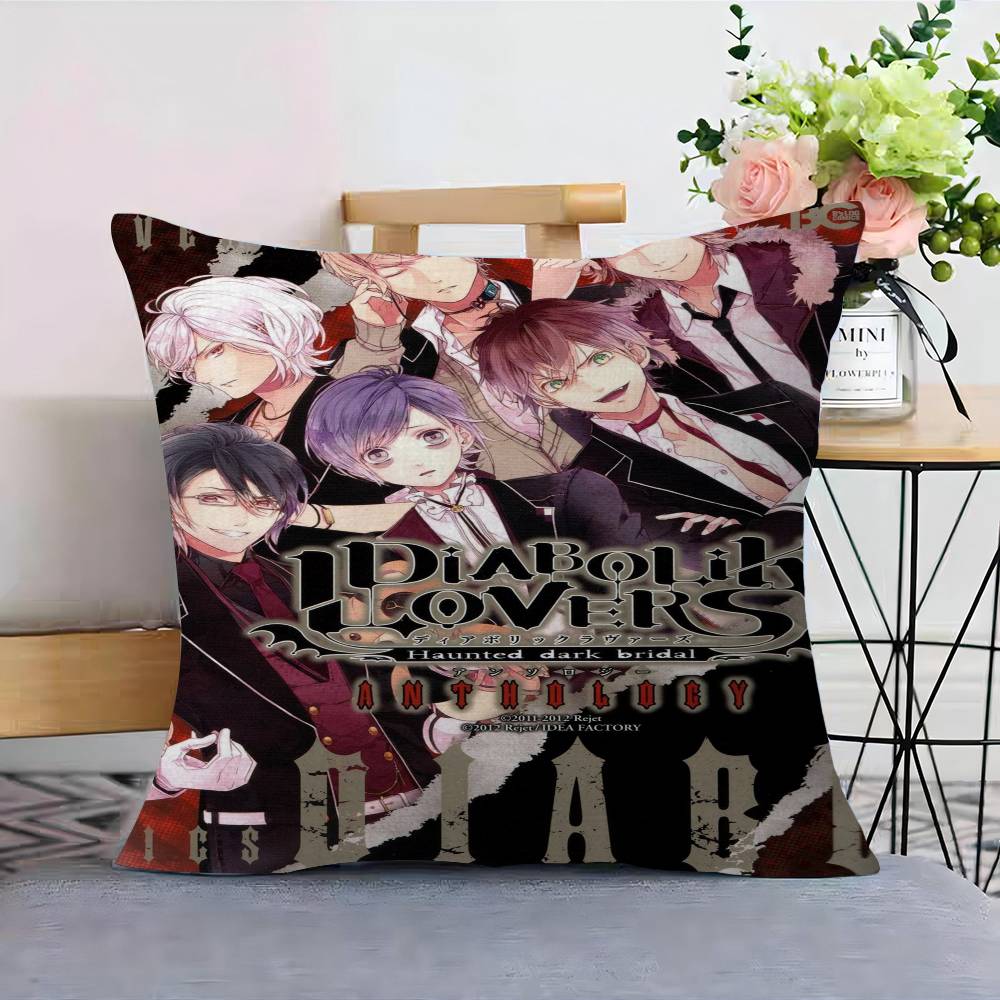 Anime D-Diabolik L-lovers Cushion Cover Inches Farmhouse Decor Home Throw Pillow Covers for Couch Decorations