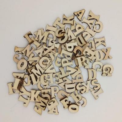 100 piezas de madera mixta letras del alfabeto números botón DIY artesanía costura álbum de recortes