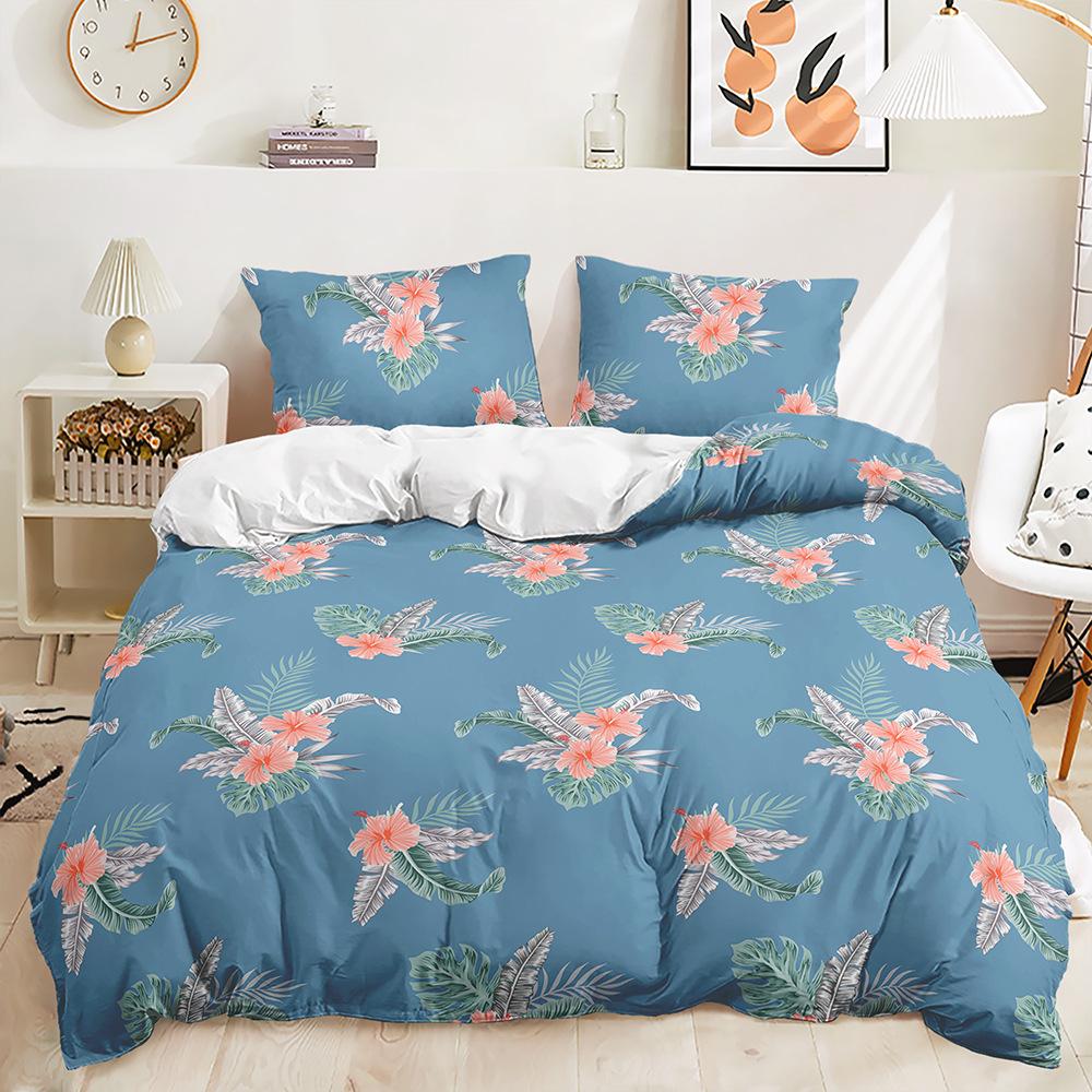 Three-Piece 3D Quilt Cover, Floral Plant Fresh Tulip Kit, Bedding