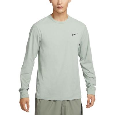 Dri-Fit UV Yumuşak Rahat Bisiklet Yaka Uzun Kollu Tişört Erkek Üstler Açık Yeşil FB8584-370