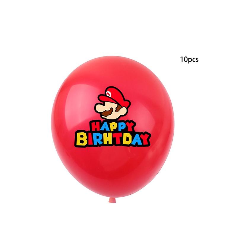 Super Mario Happy Birthday Party Decor Supplies Banner Balloon Cake Topper