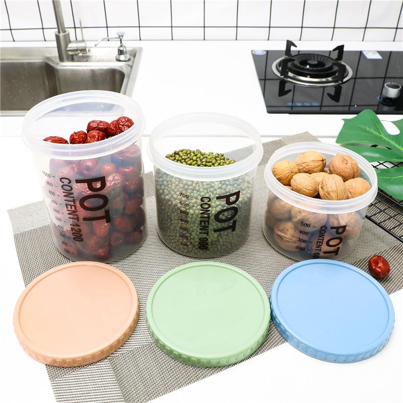 Küche Transparent Snack Aufbewahrungsbox Aufbewahrung Mehrkornbehälter Kunststoff Mehrkorn-Aufbewahrungsbehälter Lebensmittelversiegelter Behälter