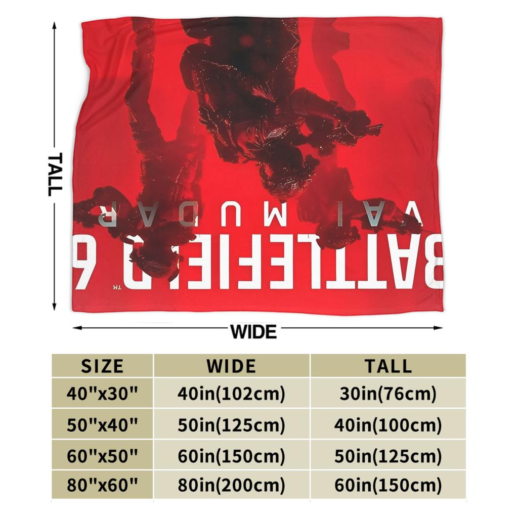 Battlefield 6 Game Funny Warm Soft Blanket Airplane Travel Plush Throw Blanket Fun Couch Chair Flannel Bedspread Sofa Bed Cover
