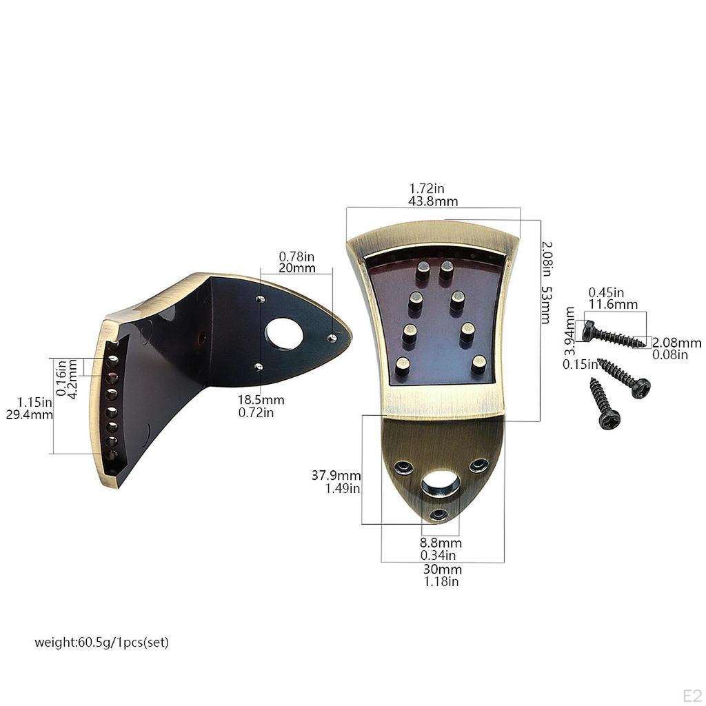 Metal Triangle Mandolin Tailpiece Part for 8 String Guitar Easy To Install Replace