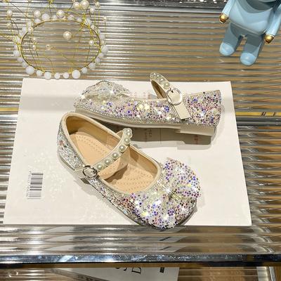 Children's Crystal Princess Shoes Spring and Autumn Children's Versatile Single Shoes Soft-soled Baby Leather Shoes