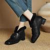 Fashion New Winter Genuine Leather Women Boots Shoes for Women Ankle Boot Square Toe Women Shoes Botines Mujer Low Heels Warm Wool Boot