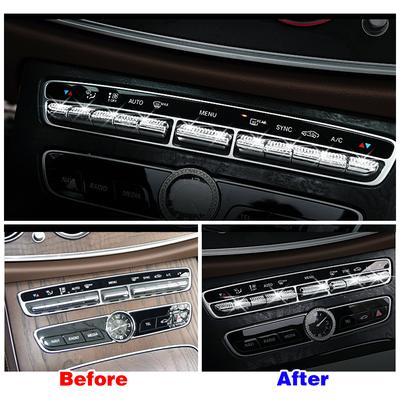 Para Mercedes Benz Clase E W213 2016-consola Central aire acondicionado AC botón de ajuste interruptor reinstalación pegatina de diamante de cristal