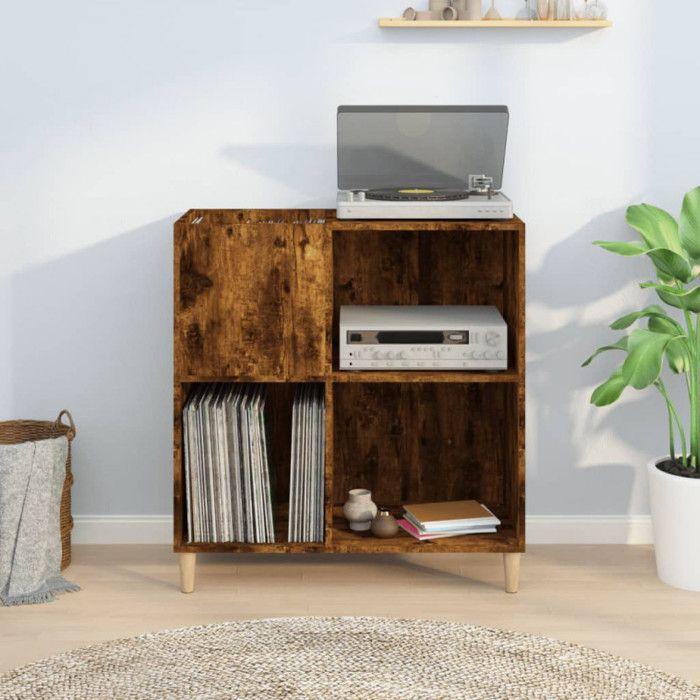 VidaXL Record Cabinet, Side Cabinet with Storage, Furniture for Turntable, Living Room Buffet, Industrial, Oak 831994