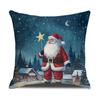 New Christmas Pillow Cover Holiday Decoration Santa Claus Print Cushion Linen Stain-resistant Home Sofa Cushion