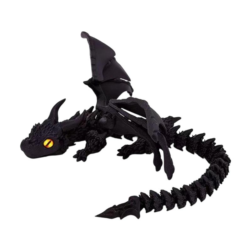 Friendly Plastic Large Horn Dragon Figurine 3D Printed Safe Table Decoration Lightweight Art Piece for Kids Christmas Gift