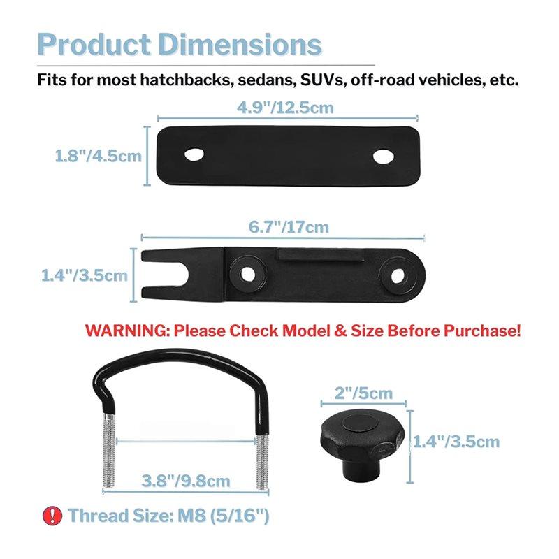Premium-Roof Box U-Bolt Clamps(4 Pcs), 85Mm Width U-Bracket Clips With 8 Lock Nuts& 2 Straps- Rooftop Cargo Carrier Rack Mountin