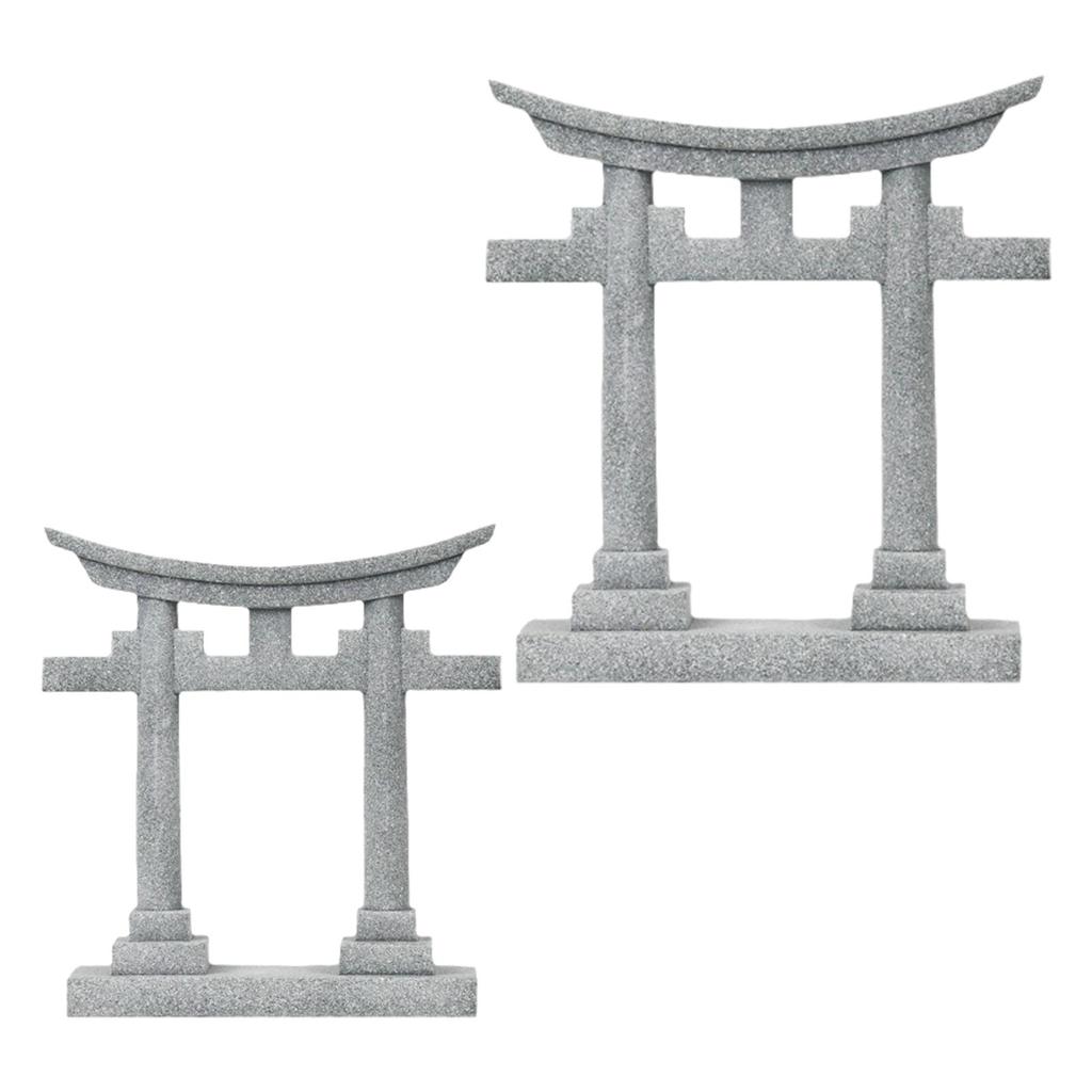 Japan Torii Gate Shrine Model Figurine Landscape Ornament for Potted Plant
