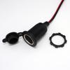 Kaito Denshi Female Cigarette Lighter Socket with Lid, 1 Branch Uncut, Power Cable, 12 V, 11.8 inches (30 cm)
