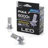 PIAA LEH265 LED 6000K Car Lamp Bulbs 12V 17W 3000lm Vehicle Inspection Pack of 2 Headlight/Fog (Controllerless Type), H7, Compliant,