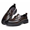 Men's Trendy Breathable Leather Slip-On Shoes: Versatile, Fashionable, and Comfortable for Business or Casual Wear