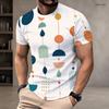 Men Plus Size Round Neck Short Sleeve Geometric Printed T Shirt Straight Hem