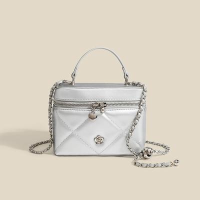 Mini Chain Box Bag Women's Small Everything Classic Diamond Lattice Small Square Bag Hand Crossbody One Shoulder Small