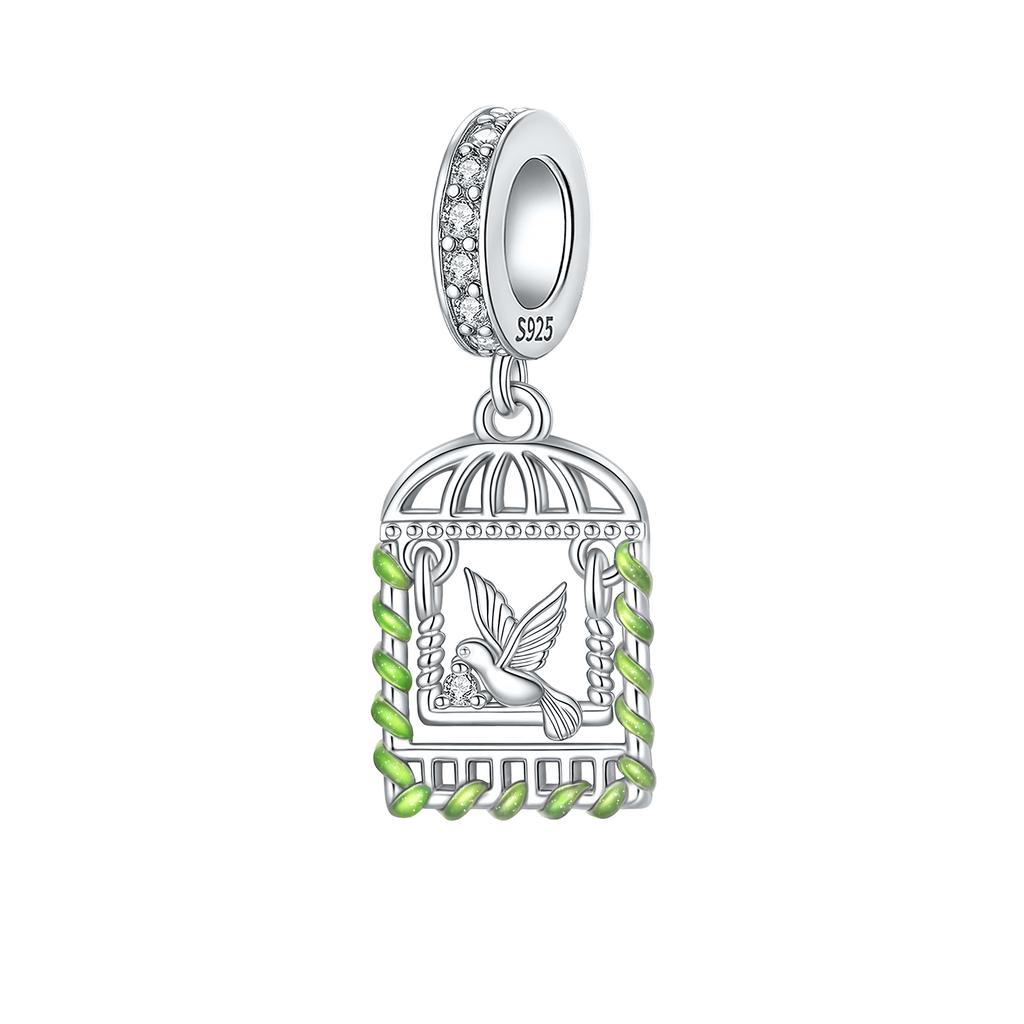 New Original Copper Green Charms Four-Leaf Clover Earrings Beads Pendants Fit Bracelet Necklace Diy Jewelry Gift