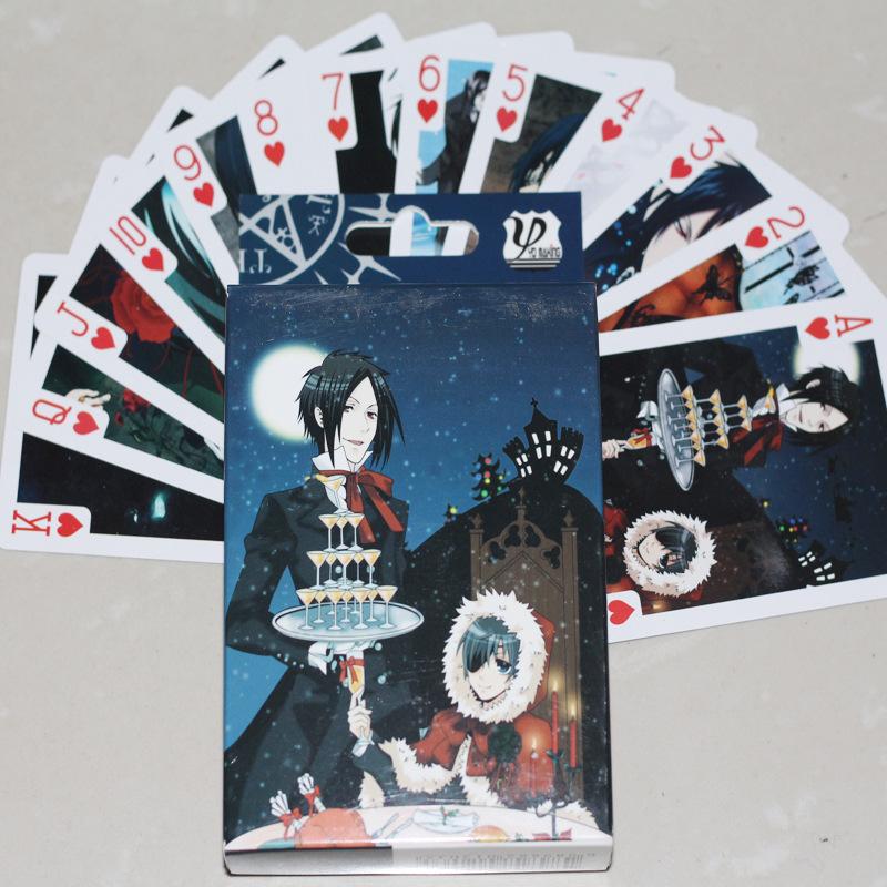 Anime Black Butler Sebastian Poker Cards Ciel Phantomhive Cartoon Accessories