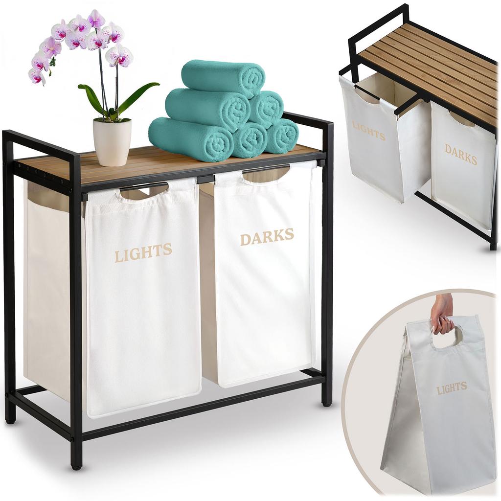 Two-compartment Laundry Basket On a Frame 80 L Massido